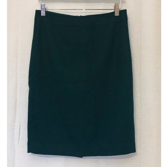 High Waist Forest Green Pencil Skirt - Picture 4 of 6